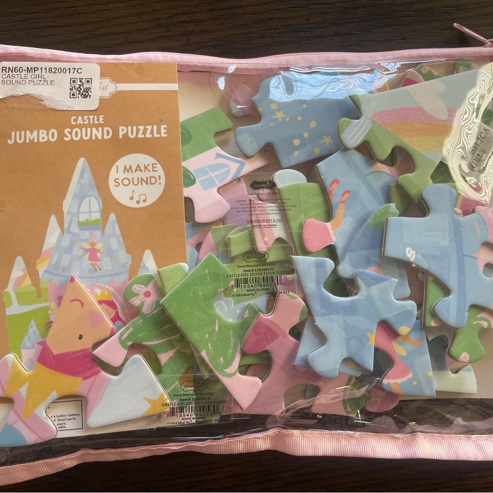 Mud Pie Castle Jumbo Sound Puzzle - Blue, Green, Pink
